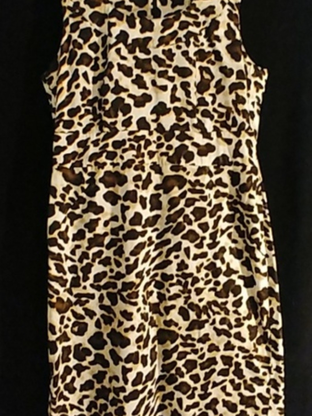 Jones New York Sleeveless Leopard Print Dress - Brown/Cream